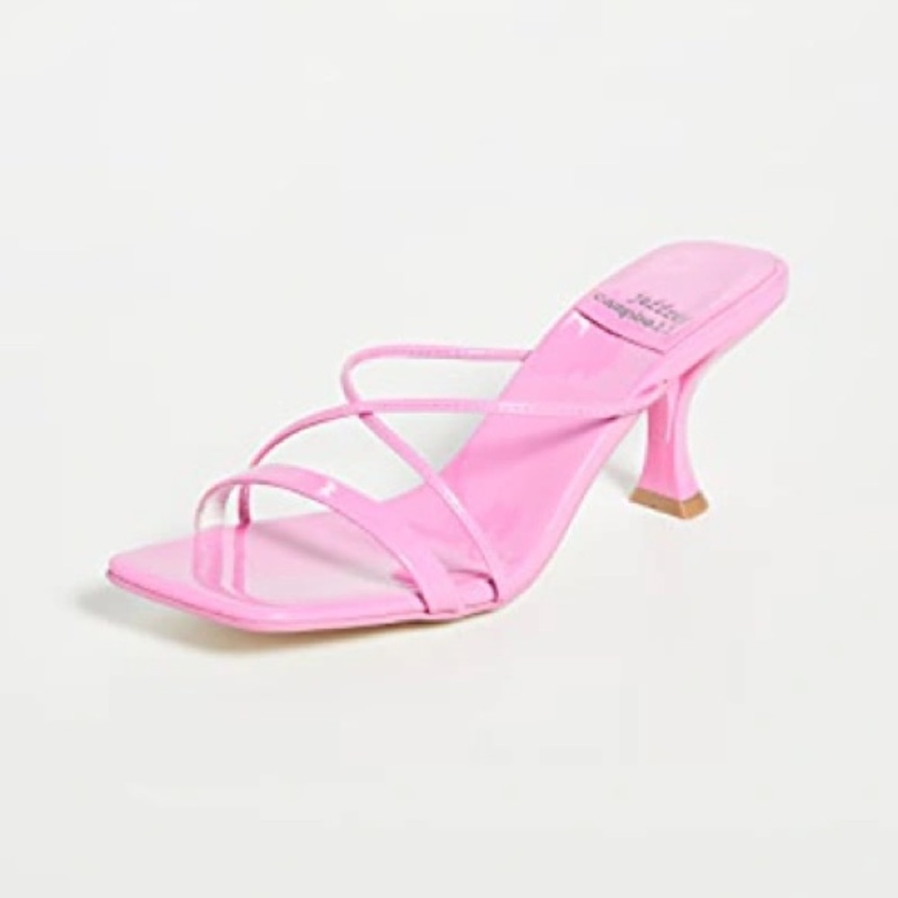 💗Jeffrey Campbell Mural Pink Strappy Kitten Heels, Size 8